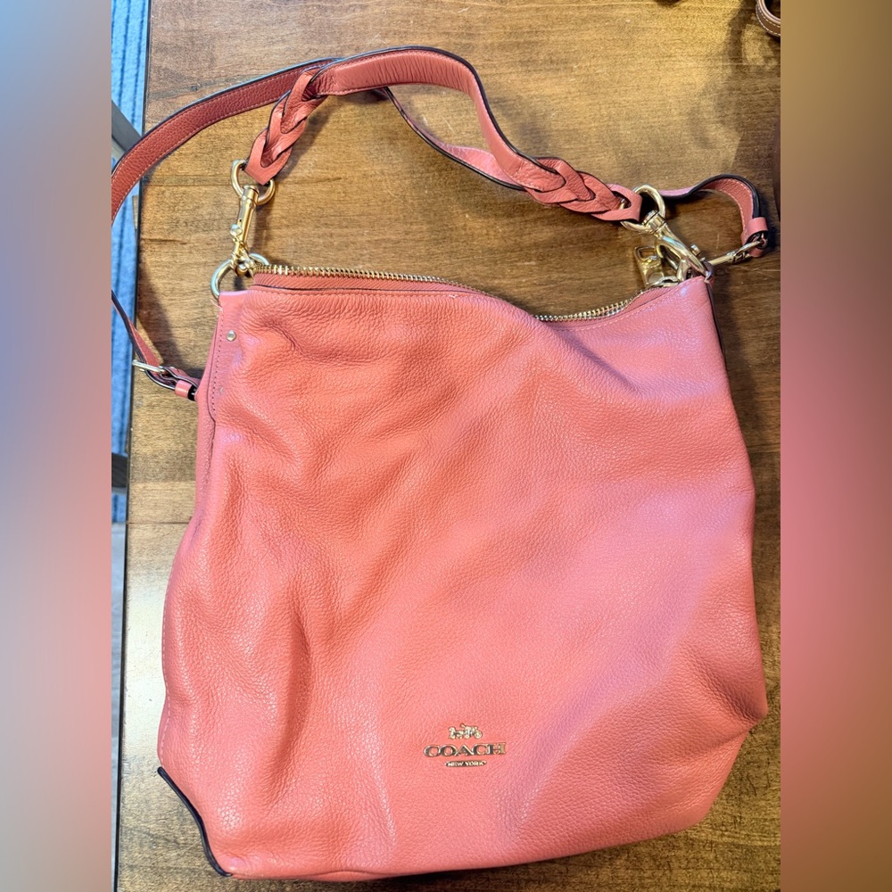 Coach Pink Leather Shoulder Bag